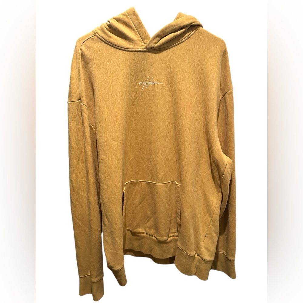 Hollister Signature Mustard Men's Soft Yellow Hoodie